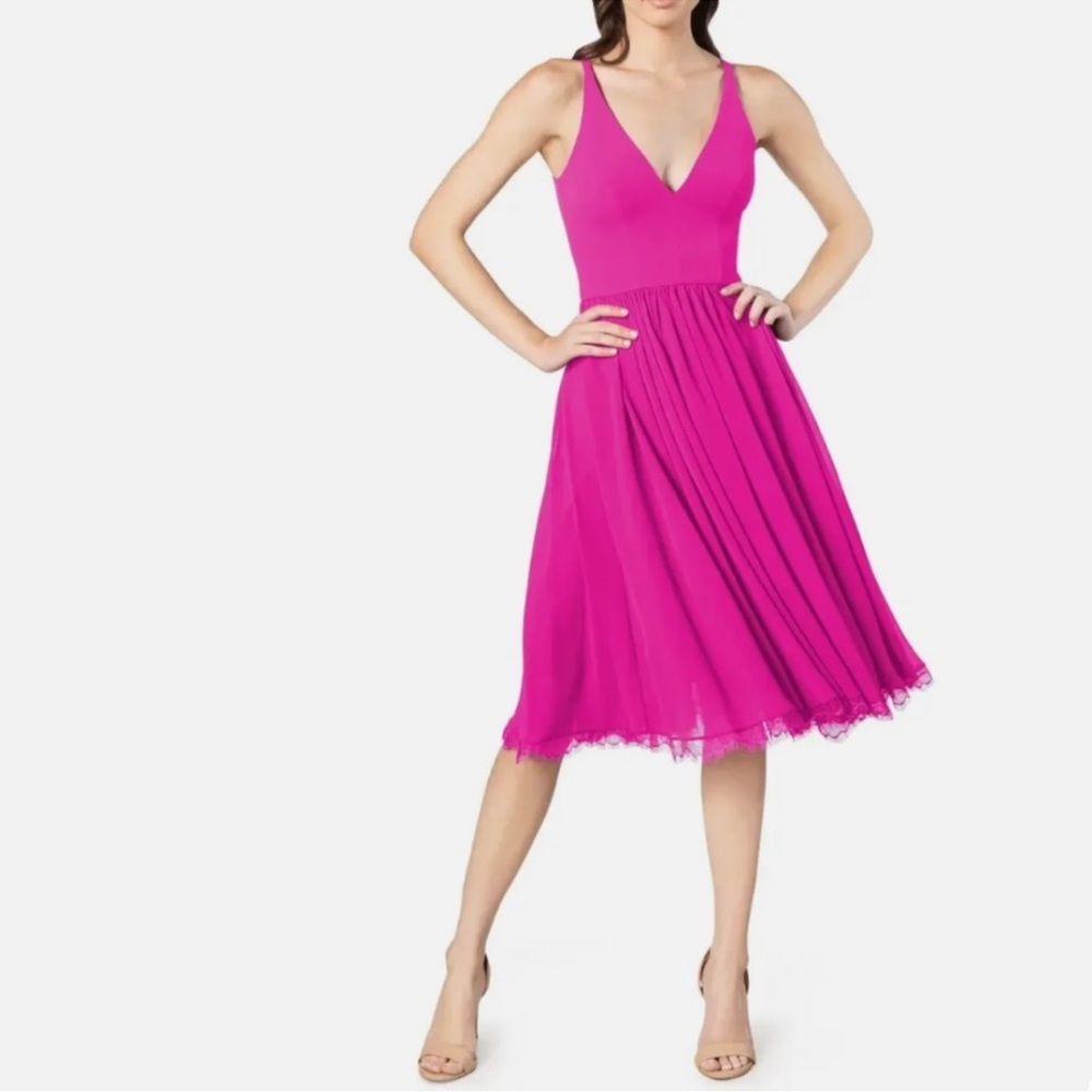 Dress the Population Fuchsia Midi Dress